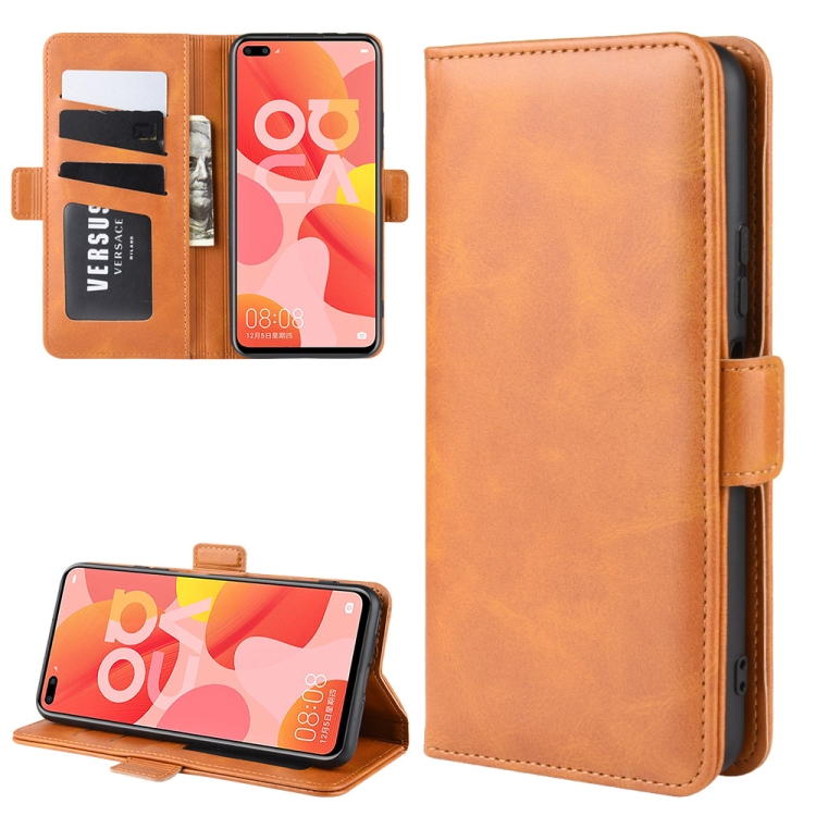 

For Huawei Nova 6 Dual-side Magnetic Buckle Horizontal Flip Leather Case with Holder & Card Slots & Wallet(Yellow)