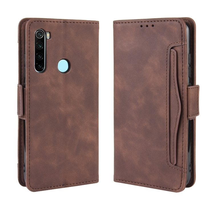 

For Xiaomi Redmi Note 8T Wallet Style Skin Feel Calf Pattern Leather Case ，with Separate Card Slot(Brown)