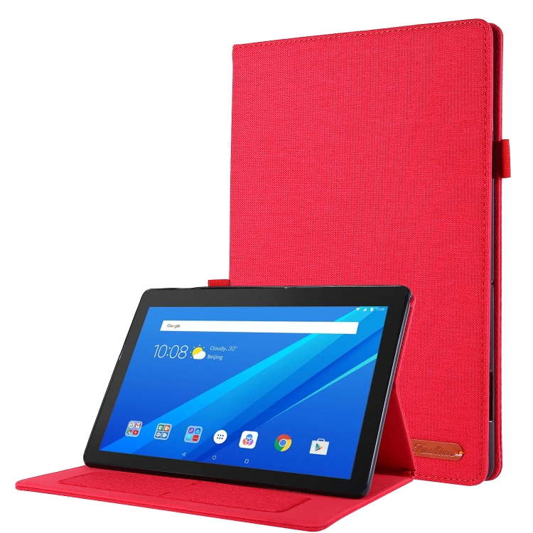 

For Lenovo Tab E10 10.1 Cloth Style TPU Flat Protective Shell(Red)