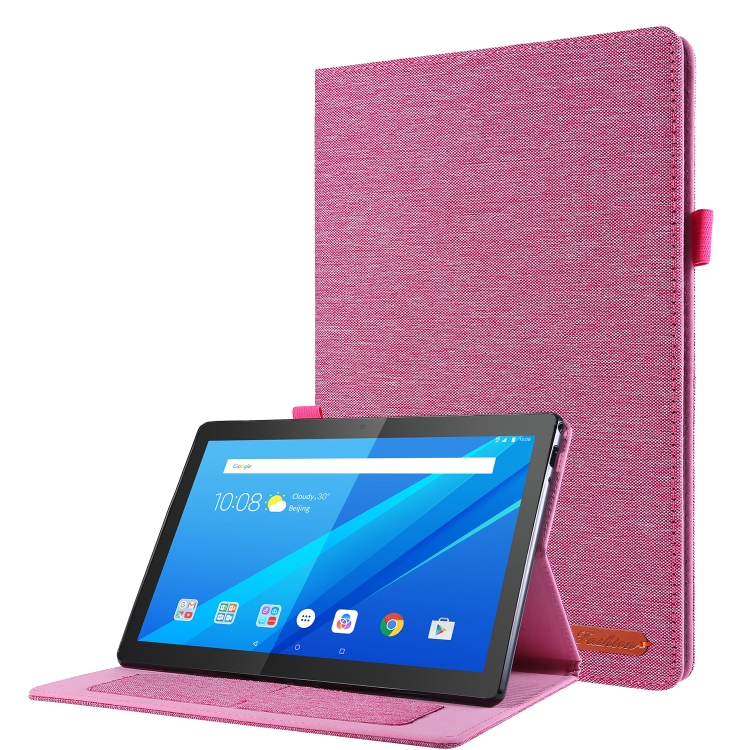 

For Lenovo Tab P10 10.1 Cloth Style TPU Flat Protective Shell(Rose Red)