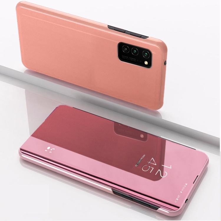 

For Galaxy S11 Plated Mirror Left and Right Flip Cover with Stand Mobile Phone Holster(Rose Gold)