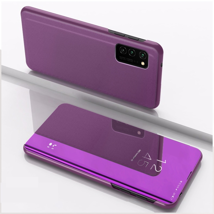 

For Galaxy S20 Plated Mirror Horizontal Flip Leather Case with Holder(Purple)