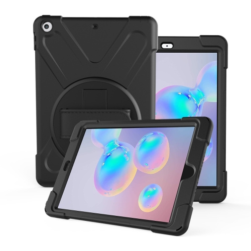 

For Galaxy Tab S6 10.5 T860/T865/T867 2019 360 Degree Rotation PC + Silicone Protective Case with Holder & Hand-strap(Black)