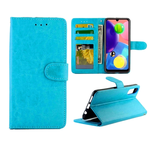 

For Galaxy A70S/A70 Crazy Horse Texture Leather Horizontal Flip Protective Case with Holder & Card Slots & Wallet & Photo Frame(Baby Blue)