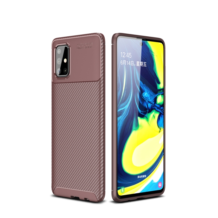 

For Galaxy A81 Carbon Fiber Texture Shockproof TPU Case(Brown)