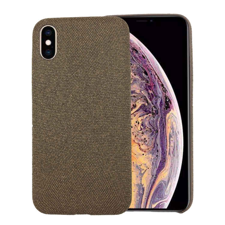 

For iPhone X Fabric Style TPU Protective Shell(Brown)