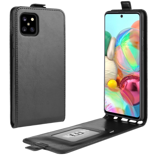 

For Galaxy A81 / M60S / Note 10 Lite R64 Texture Single Vertical Flip Leather Protective Case with Card Slots & Photo Frame(Black)