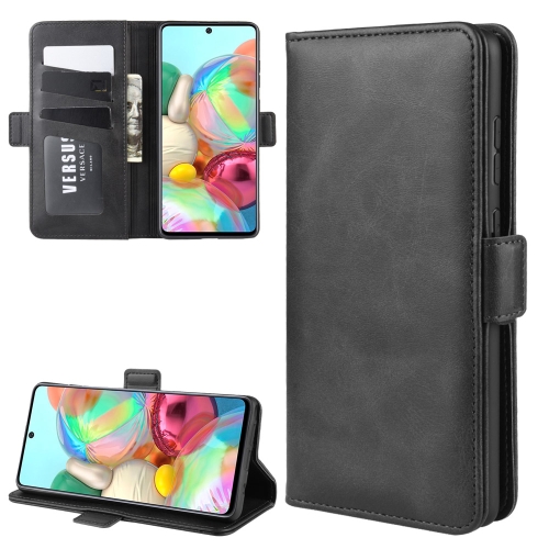 

For Galaxy A81 / M60S / Note 10 Lite Dual-side Magnetic Buckle Horizontal Flip Leather Case with Holder & Card Slots & Wallet(Black)