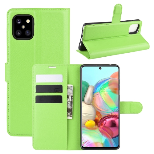 

For Galaxy A81 / M60S / Note 10 Lite Litchi Texture Horizontal Flip Protective Case with Holder & Card Slots & Wallet(Green)
