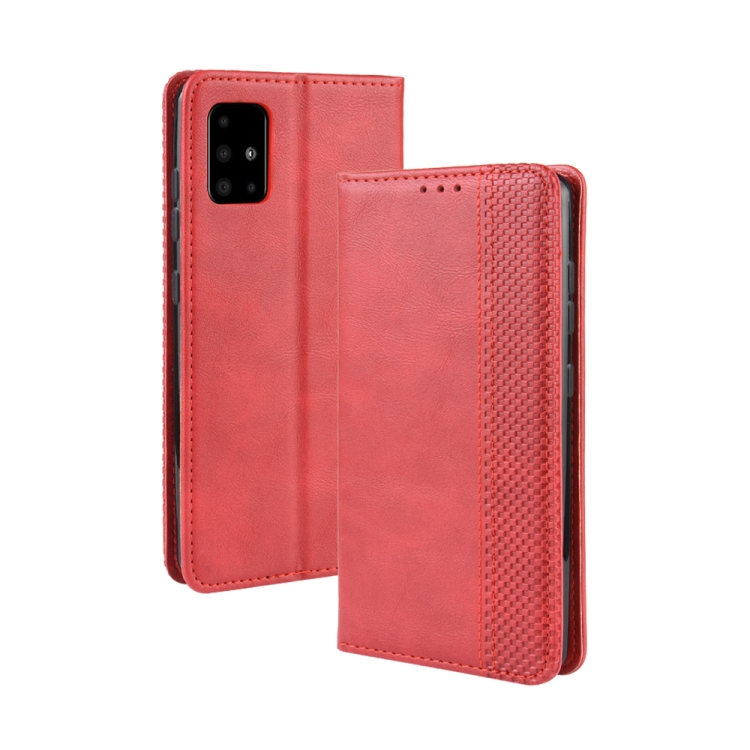 

For Galaxy S20+ Magnetic Buckle Retro Crazy Horse Texture Horizontal Flip Leather Case with Holder & Card Slots & Photo Frame(Red)