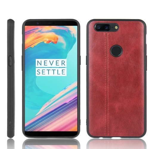 

For OnePlus 5T Shockproof Sewing Cow Pattern Skin PC + PU + TPU Case(Red)