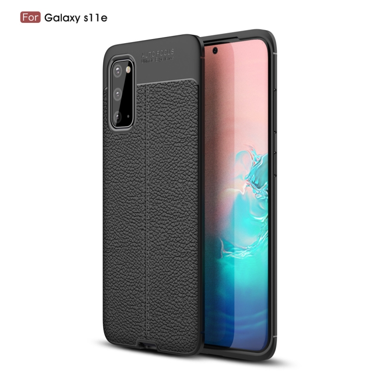 

For Galaxy S20 Litchi Texture TPU Shockproof Case(Black)