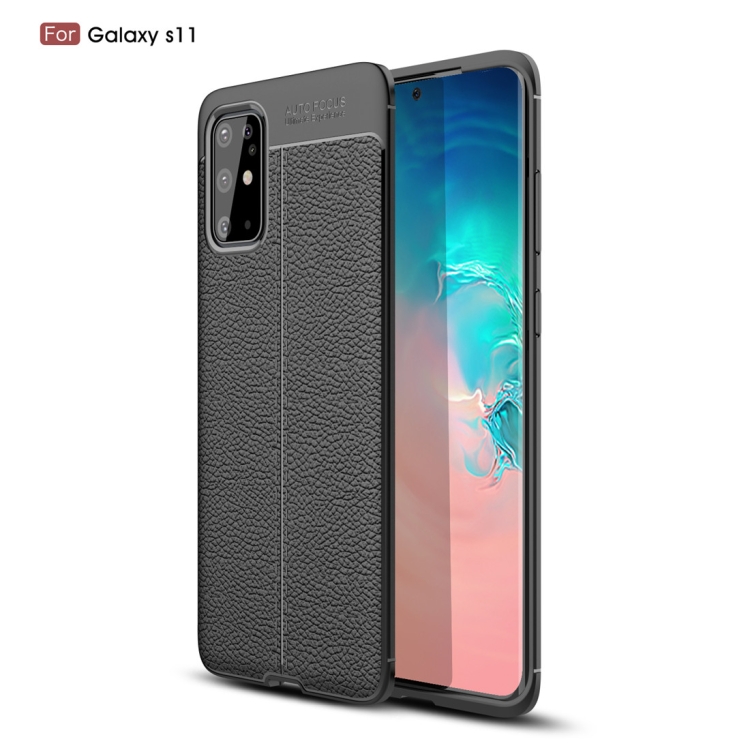 

For Galaxy S20+ Litchi Texture TPU Shockproof Case(Black)
