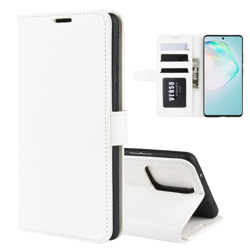 

For Galaxy A91 /M80S / S10 Lite R64 Texture Single Horizontal Flip Protective Case with Holder & Card Slots & Wallet& Photo Frame(White)