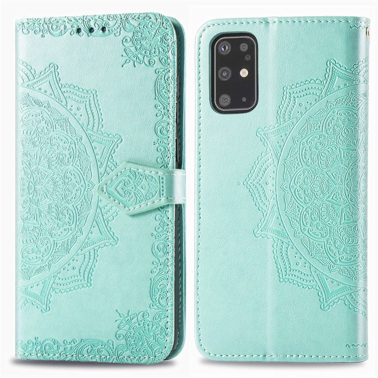 

For Galaxy S20+ Halfway Mandala Embossing Pattern Horizontal Flip Leather Case with Holder & Card Slots & Wallet & Photo Frame & Lanyard(Green)