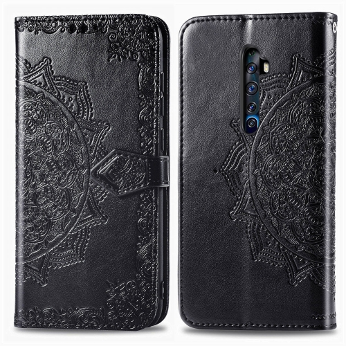 

For OPPO Reno2 Z Halfway Mandala Embossing Pattern Horizontal Flip Leather Case , with Holder & Card Slots & Wallet & Photo Frame & Lanyard(Black)