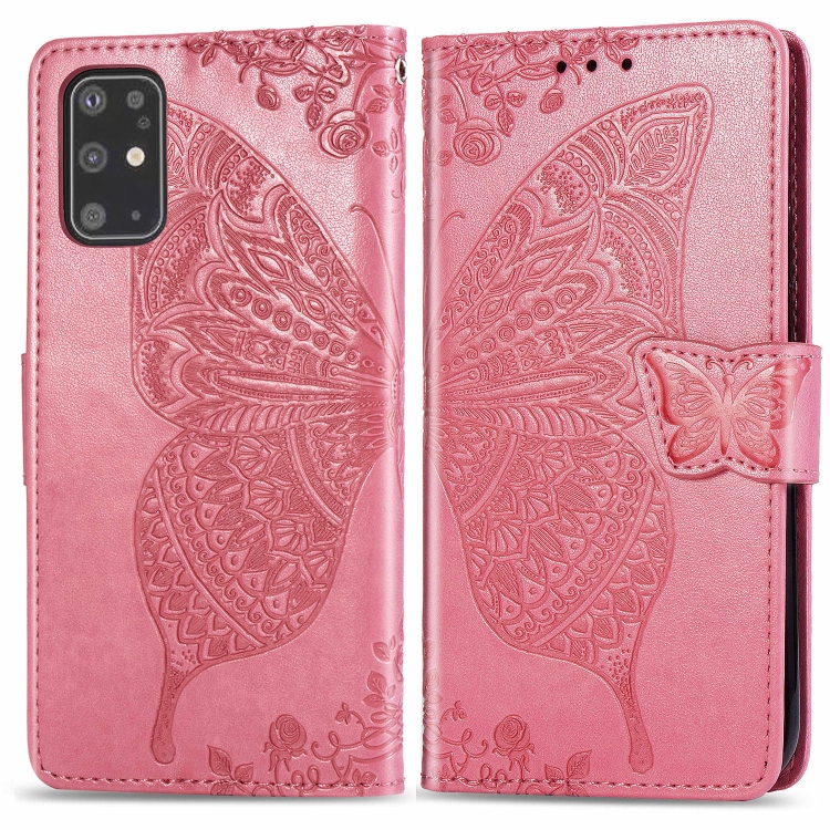 

For Galaxy S11 Butterfly Love Flower Embossed Horizontal Flip Leather Case with Bracket / Card Slot / Wallet / Lanyard(Pink)