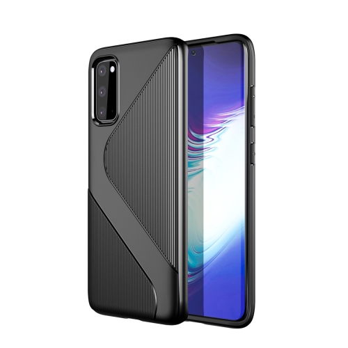 

For Galaxy S20 S-Shaped Soft TPU Protective Cover Case(Black)