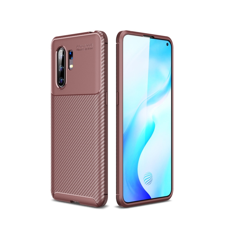 

For Vivo X30 Pro Carbon Fiber Texture Shockproof TPU Case(Brown)