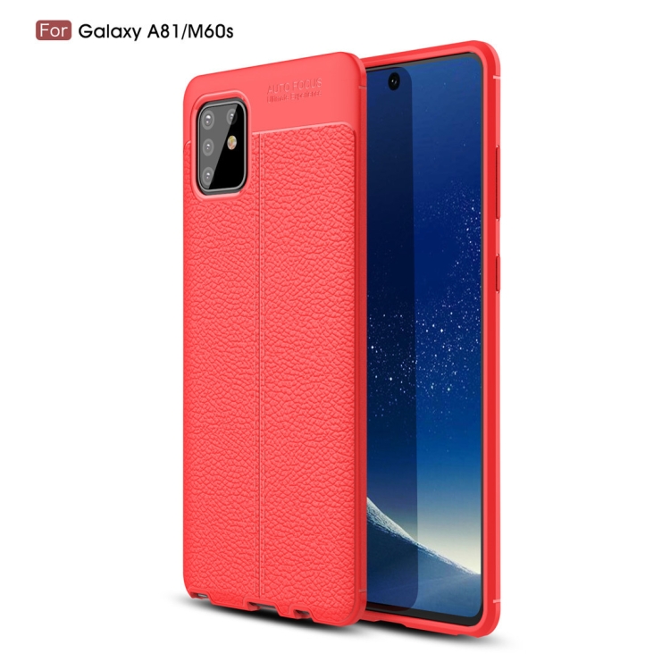 

For Galaxy A81 / M60s Litchi Texture TPU Shockproof Case(Red)