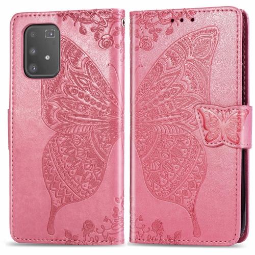 

For Galaxy S10 Lite / A91 / M80s Butterfly Love Flowers Embossing Horizontal Flip Leather Case with Holder & Card Slots & Wallet & Lanyard(Pink)