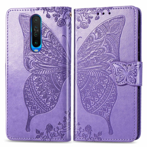 

For Xiaomi Redmi K30 Butterfly Love Flowers Embossing Horizontal Flip Leather Case with Holder & Card Slots & Wallet & Lanyard(Light Purple)