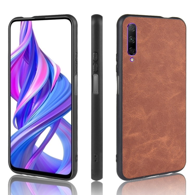 

For Huawei P Smart Pro 2019/9X Pro Shockproof Sheep Skin PC + PU + TPU Case(Brown)