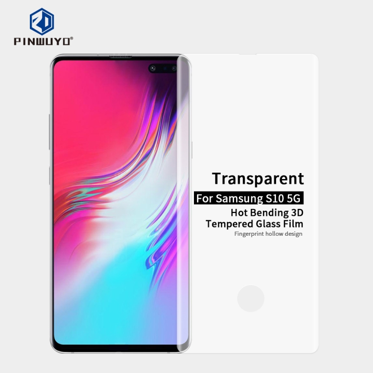 

For Galaxy S10 5G PINWUYO 9H 3D Hot Bending Tempered Glass Film(transparent)