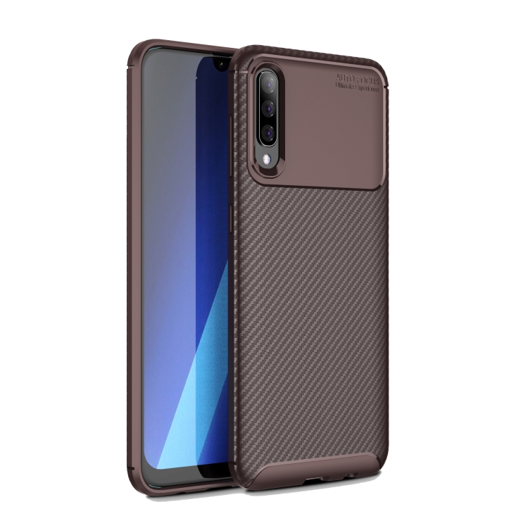 

For OPPO RENO 3 PRO Carbon Fiber Texture Shockproof TPU Case(Brown)
