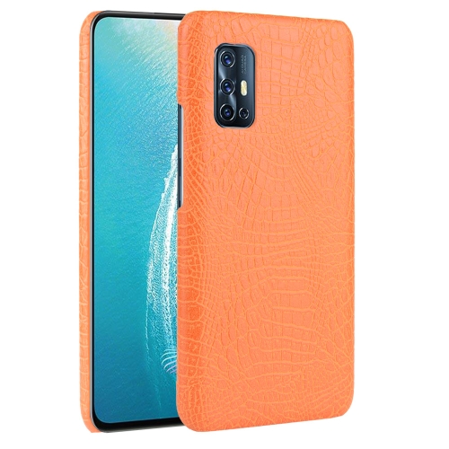 

For Vivo V17 India Shockproof Crocodile Texture PC + PU Case(Orange)