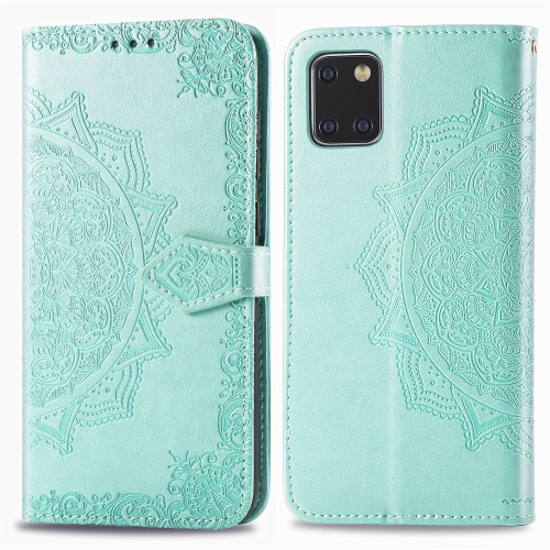 

For Galaxy Note10 Lite / A81 / M60s Halfway Mandala Embossing Pattern Horizontal Flip Leather Case with Holder & Card Slots & Wallet & Photo Frame & Lanyard(Green)