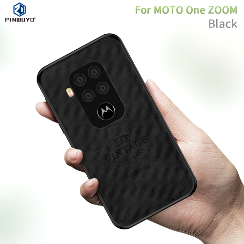 

For Motorola One Zoom / One Pro PINWUYO Zun Series PC + TPU + Skin Waterproof And Anti-fall All-inclusive Protective Shell(Black)