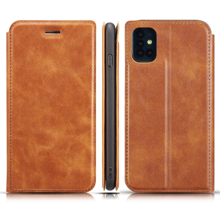 

For Galaxy S20+ Retro Simple Ultra-thin Magnetic Leather Case with Holder & Card Slots & Lanyard(Brown)