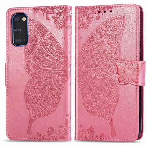 

For Galaxy S11E Butterfly Love Flower Embossed Horizontal Flip Leather Case with Bracket / Card Slot / Wallet / Lanyard(Pink)