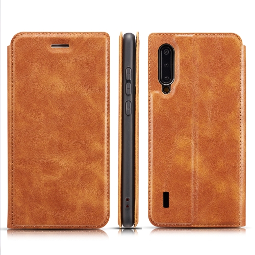 

for Xiaomi Mi CC9 Retro Simple Ultra-thin Magnetic Leather Case with Holder & Card Slots & Lanyard(Brown)