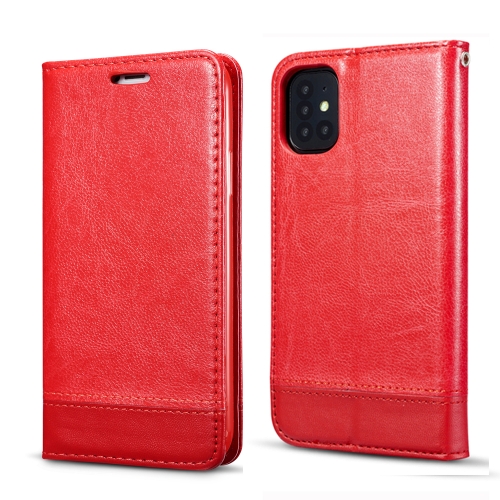 

For Galaxy S20 Double-sided Absorption Splicing Horizontal Flip Leather Case with Holder Card Slots Lanyard(Red)