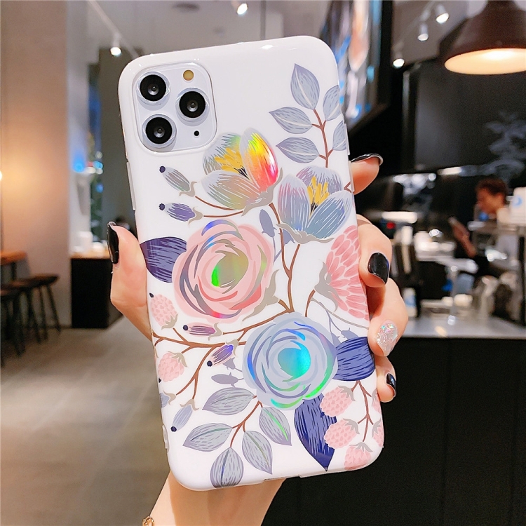 

For iPhone 11 Pro Max Colorful Laser Flower Series IMD TPU Mobile Phone Case(Begonia Flowers KL2)
