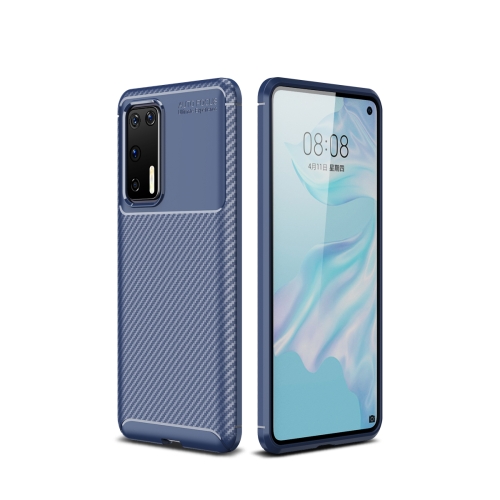 

For Huawei P40 Pro Carbon Fiber Texture Shockproof TPU Case(Blue)