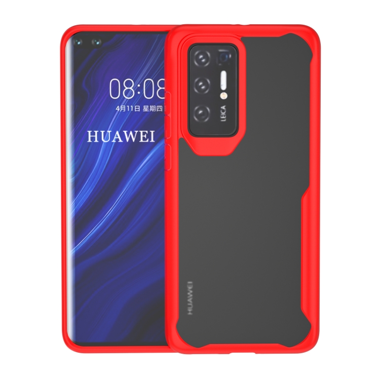 

For Huawei P40 Transparent PC + TPU Full Coverage Shockproof Protective Case(Red)