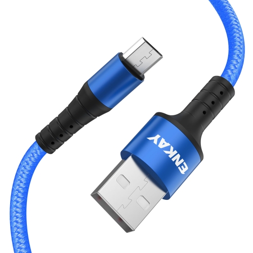 

ENKAY ENK-CB302 Nylon Weaving USB to Micro USB Data Transfer Charging Cable(Blue)