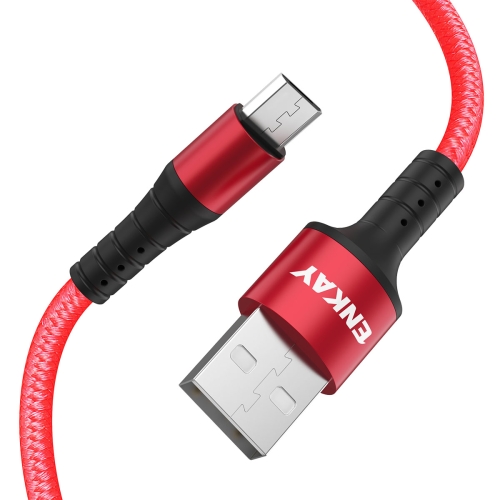 

ENKAY ENK-CB302 Nylon Weaving USB to Micro USB Data Transfer Charging Cable(Red)