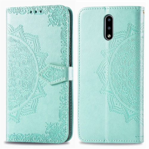 

For Nokia 2.3 Halfway Mandala Embossing Pattern Horizontal Flip Leather Case with Holder & Card Slots & Wallet & Photo Frame & Lanyard(Green)