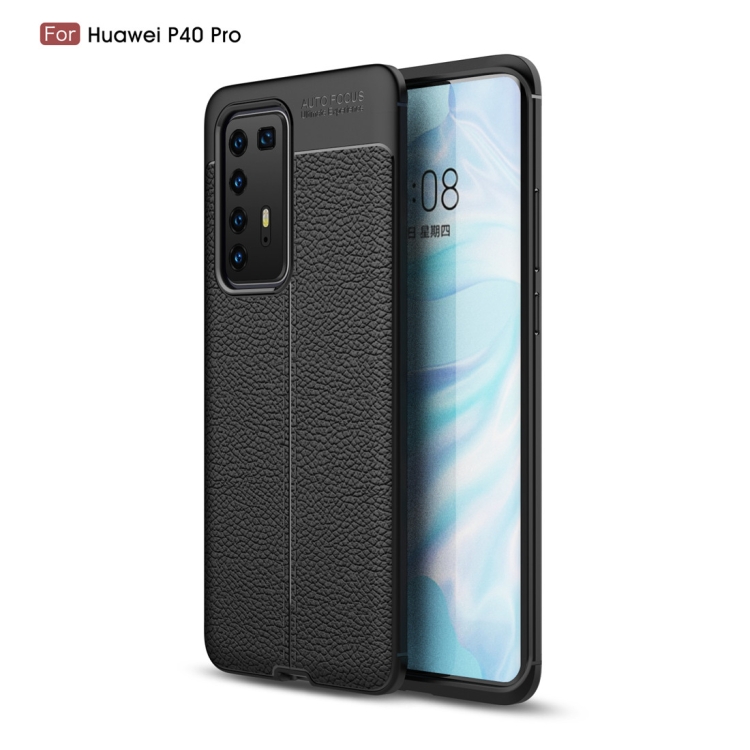 

For Huawei P40 Pro Litchi Texture TPU Shockproof Case(Black)