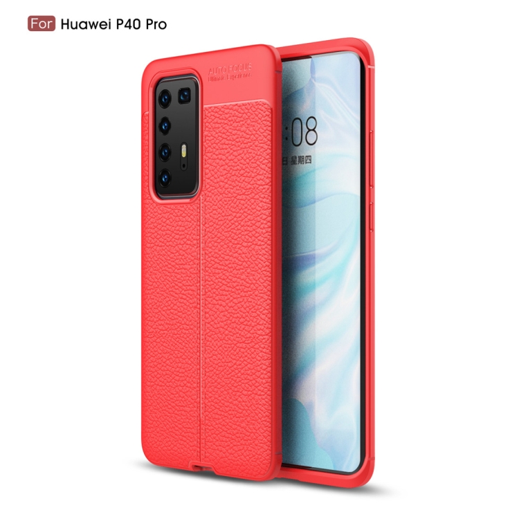 

For Huawei P40 Pro Litchi Texture TPU Shockproof Case(Red)