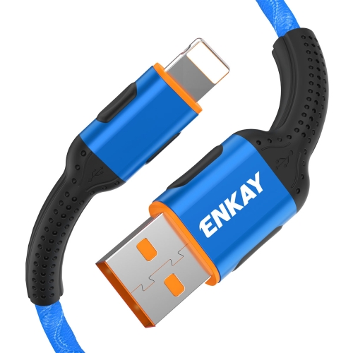 

ENKAY ENK-CB203 Cloth Weaving Thread USB to 8 Pin Data Transfer Charging Cable(Blue)