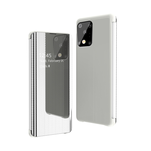 

For Galaxy S20 Ultra Ultra-Thin Lightweight Grid Plated Mirror Phone Case(White)