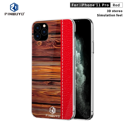 

For iPhone 11 Pro PINWUYO Pindun Series Slim 3D Call Flashing PC All-inclusive Waterproof Shockproof Protection Case(Red)