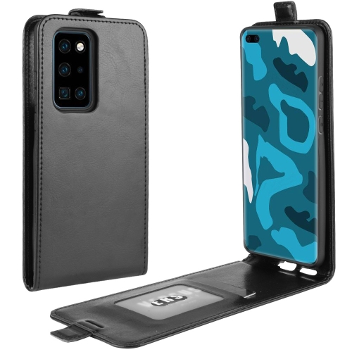 

For Huawei P40 Pro R64 Texture Single Vertical Flip Leather Protective Case with Card Slots & Photo Frame(Black)