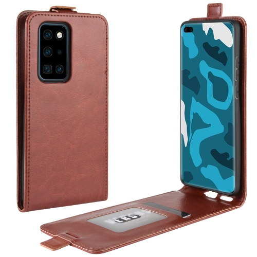 

For Huawei P40 Pro R64 Texture Single Vertical Flip Leather Protective Case with Card Slots & Photo Frame(Brown)