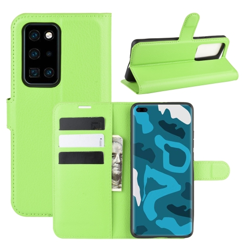 

For Huawei P40 Pro Litchi Texture Horizontal Flip Protective Case with Holder & Card Slots & Wallet(Green)